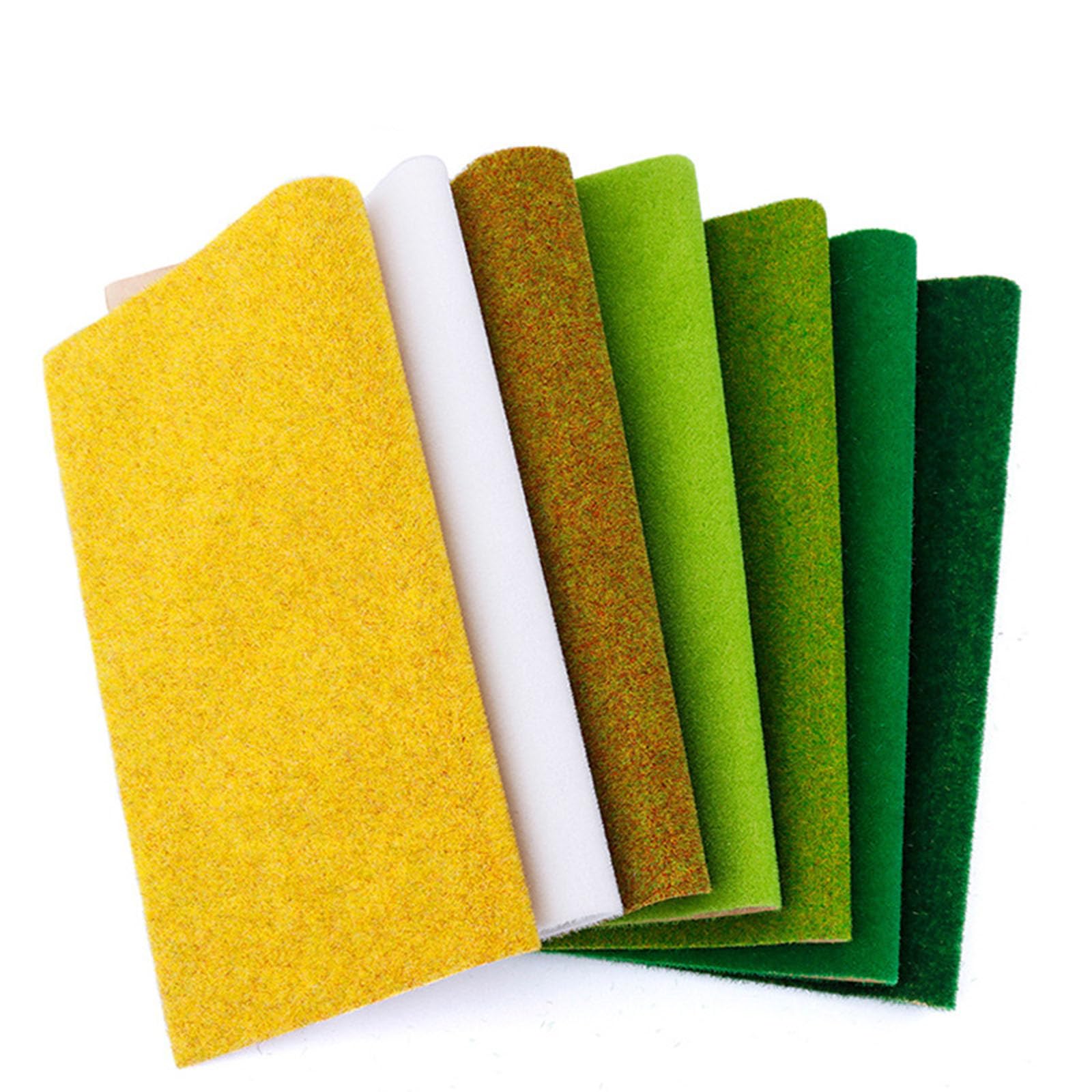 WAZUBC Grass Landscape Mat Rolls, 25 * 25cm Simulated Landscape Mat Grass Landscape Mat Rolls for Modelling Dioramas and Sand Table Models (Gold)