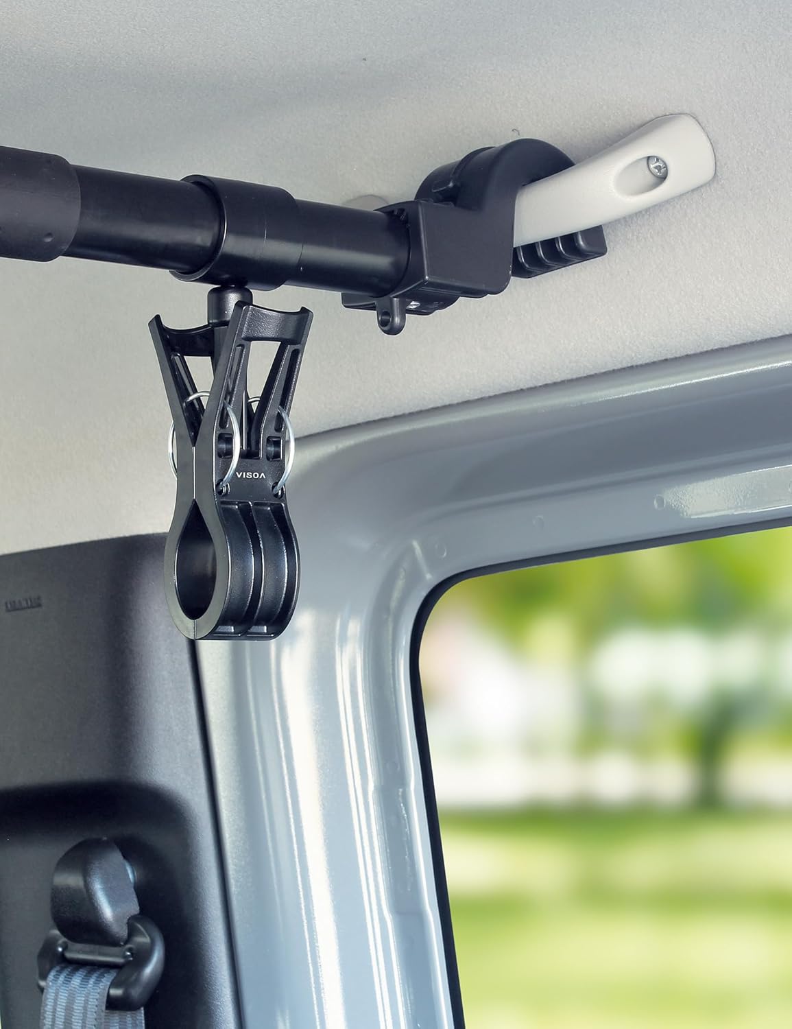 Car Clothes Hanger Bar Expandable 34" to 57", Heavy Duty Clothes Rack for Vehicles,for Most Cars, Trucks, SUVs, Vans, RVs, Road Travelers, Black