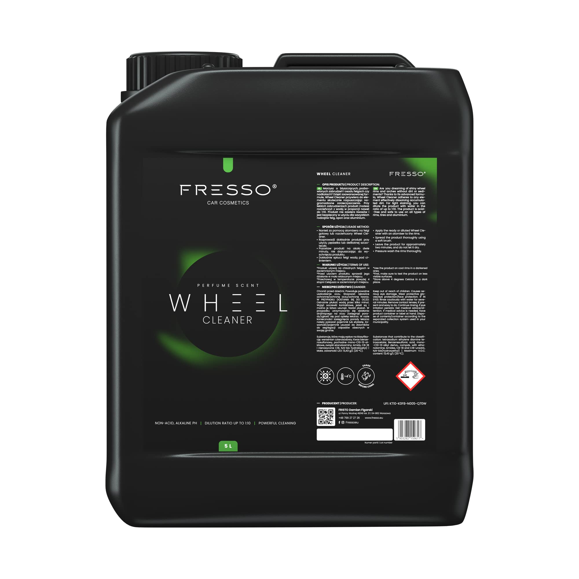 Fresso Wheel Cleaner | Premium Felgenreiniger | für alle Arten von Felgen (5 Liter)