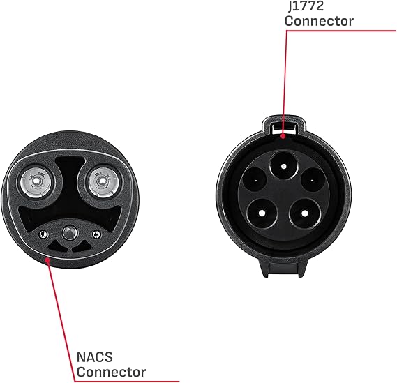 Schumacher Electric NACS Adapter for J1772 Compatible EV Chargers, for Level 1 and Level 2 Chargers, Compact Size, Charge Your Tesla from Any Charger