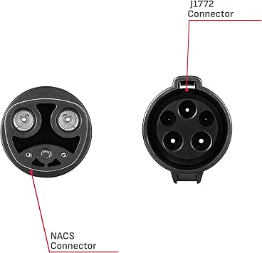 Schumacher Electric NACS Adapter for J1772 Compatible EV Chargers, for Level 1 and Level 2 Chargers, Compact Size, Charge Your Tesla from Any Charger