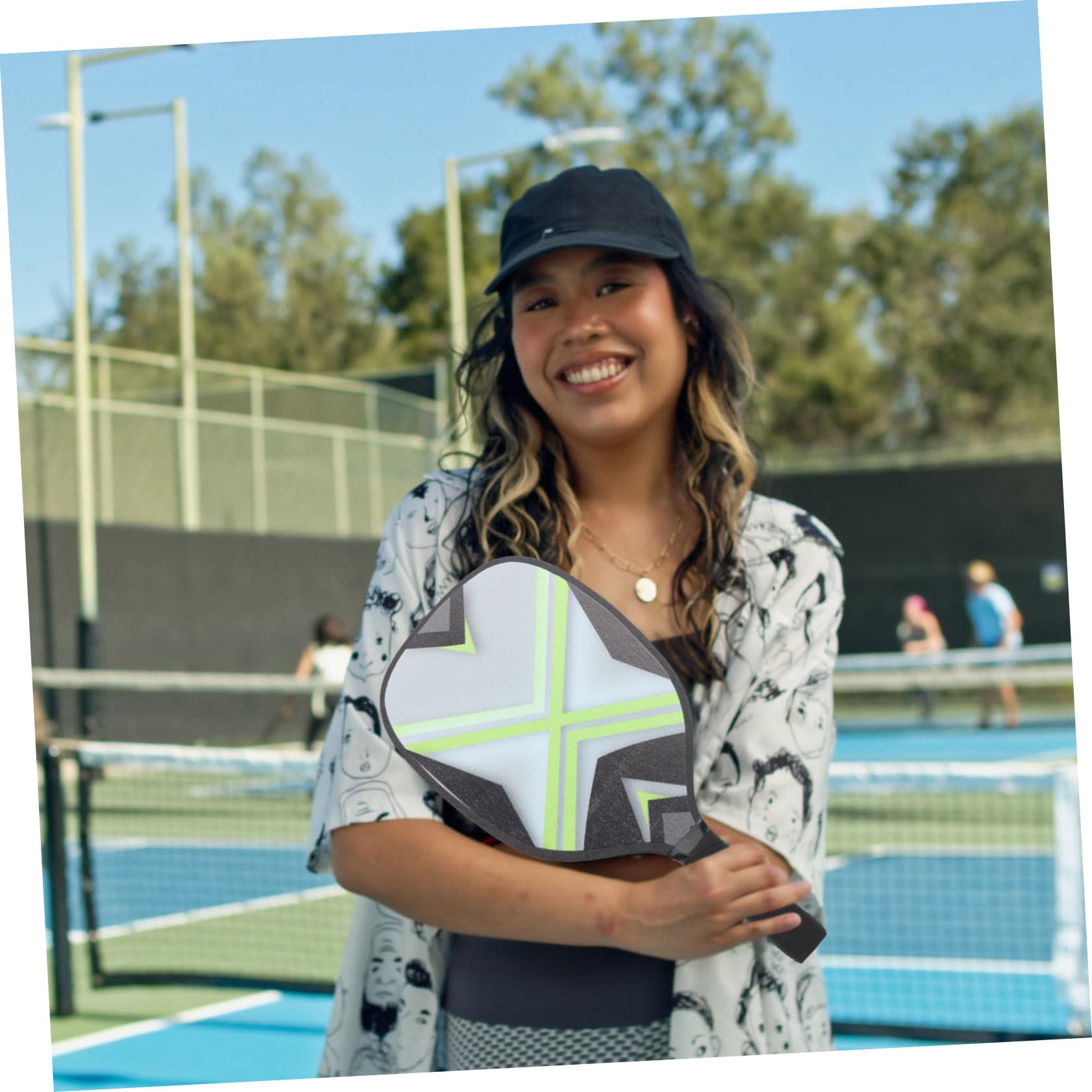 POPETPOP Pickleball con Racchette Antiscivolo e Palline Resistenti Kit Portatile per Sport all Manico Confortevole e Materiali Abs e Legno Duraturi