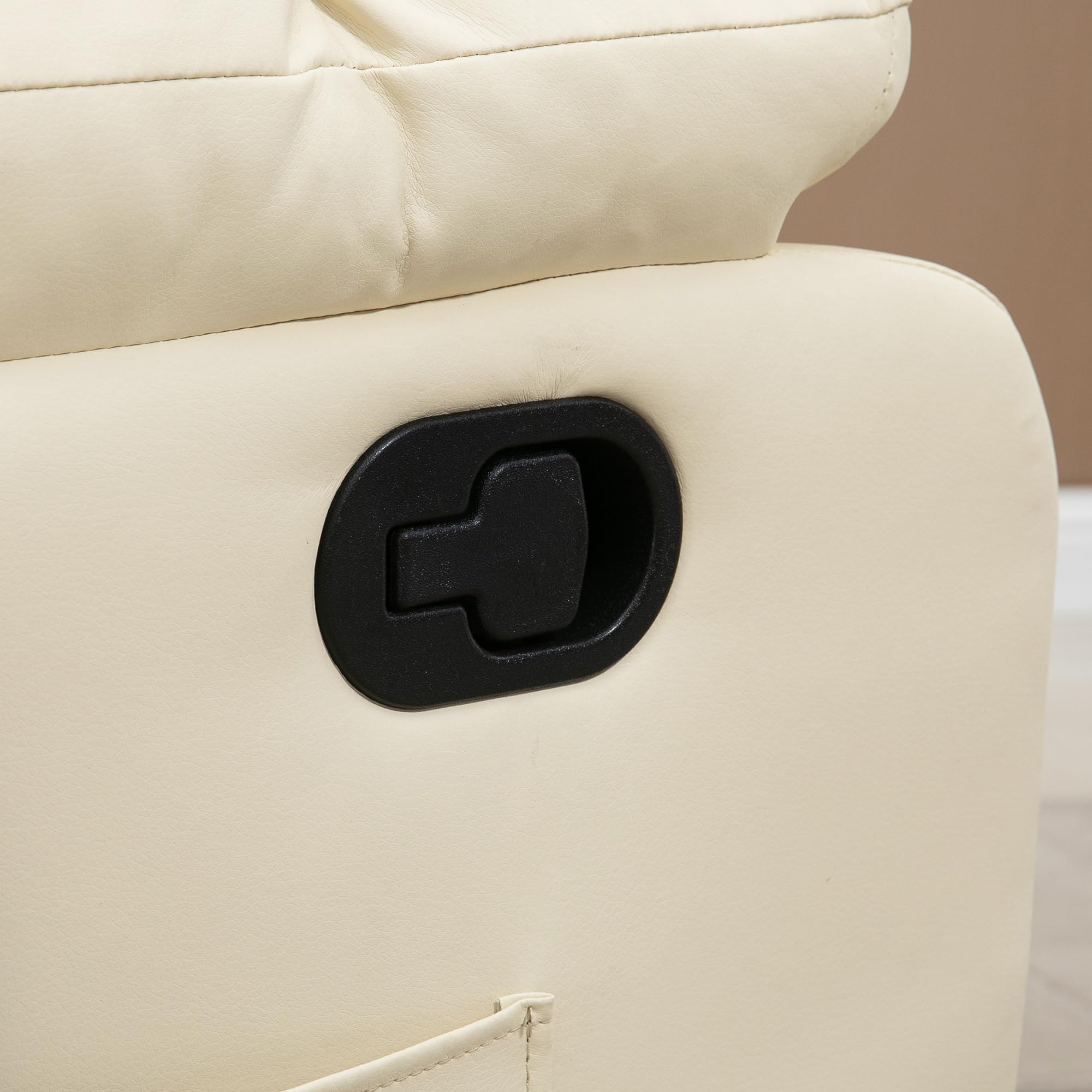 HOMCOM Relaxsessel Massagesessel mit Liegefunktion Vibration Cremeweiß | Fernsehsessel, Vibration, Seitentasche, TV Sessel, Liegesessel, Ruhesessel, Wohnzimmer