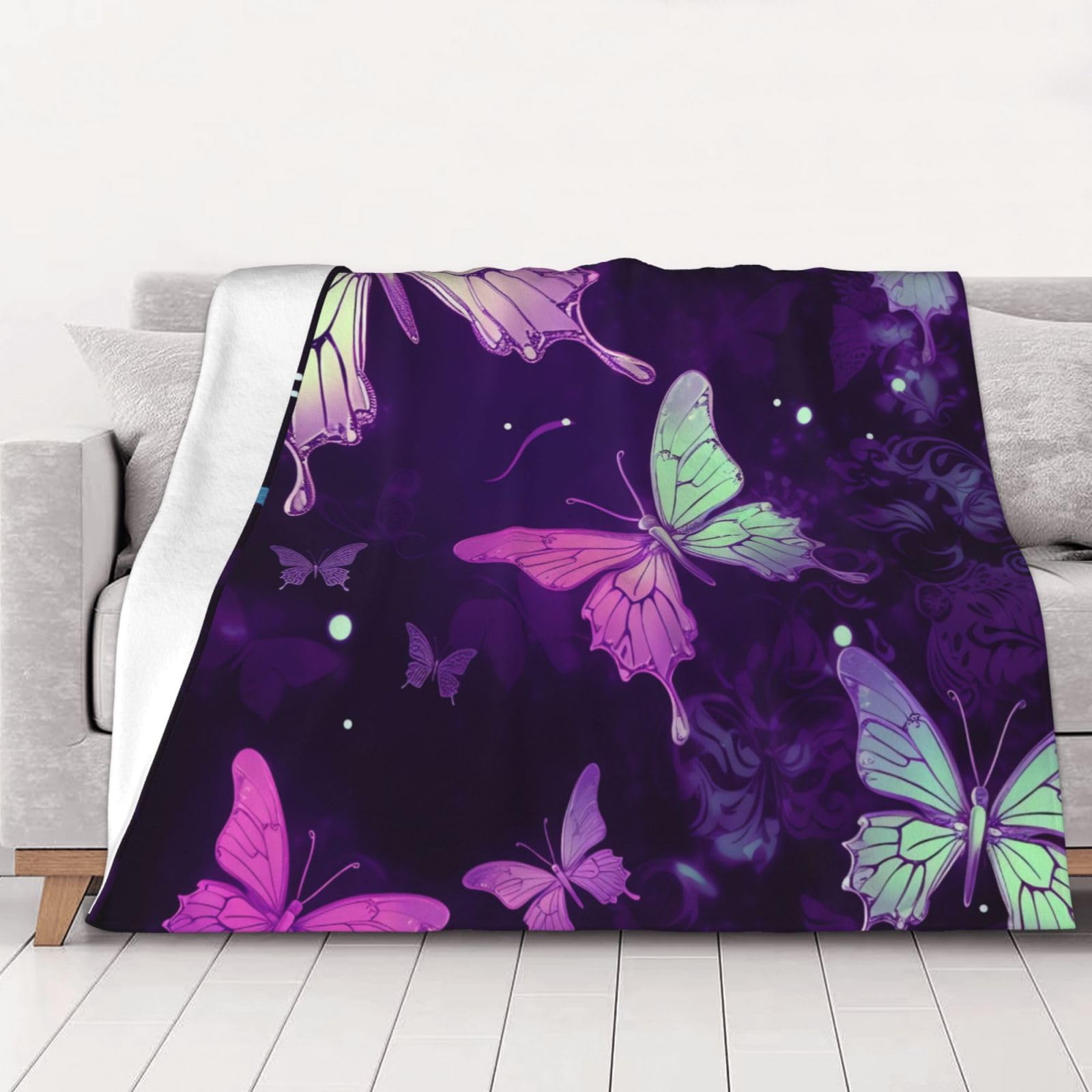 Couverture chaude violet papillon pour éliminer les frissons