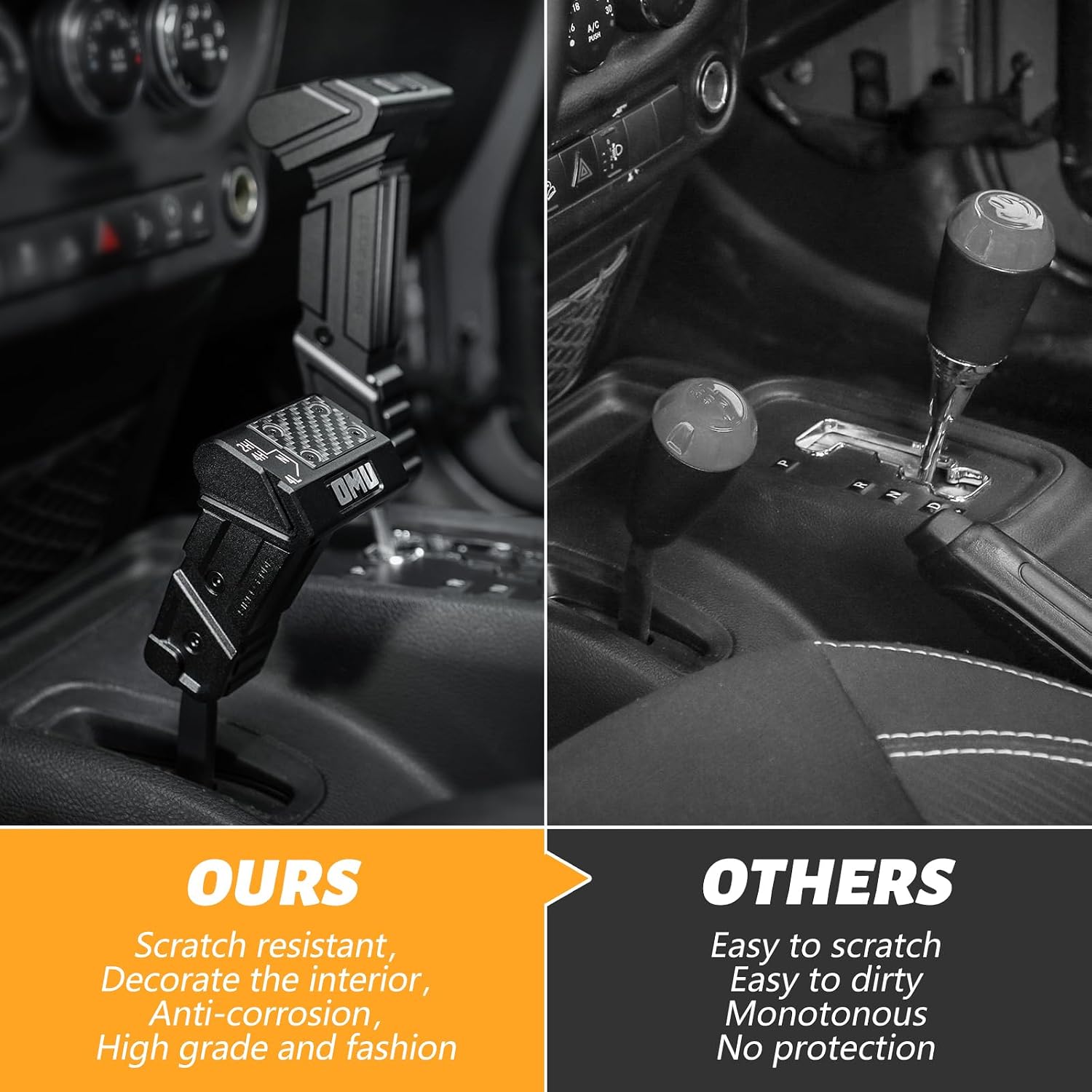 MAIKER Gear Shift Lever Knob Cover Kit for Jeep Wrangler JK JKU 2011-2017