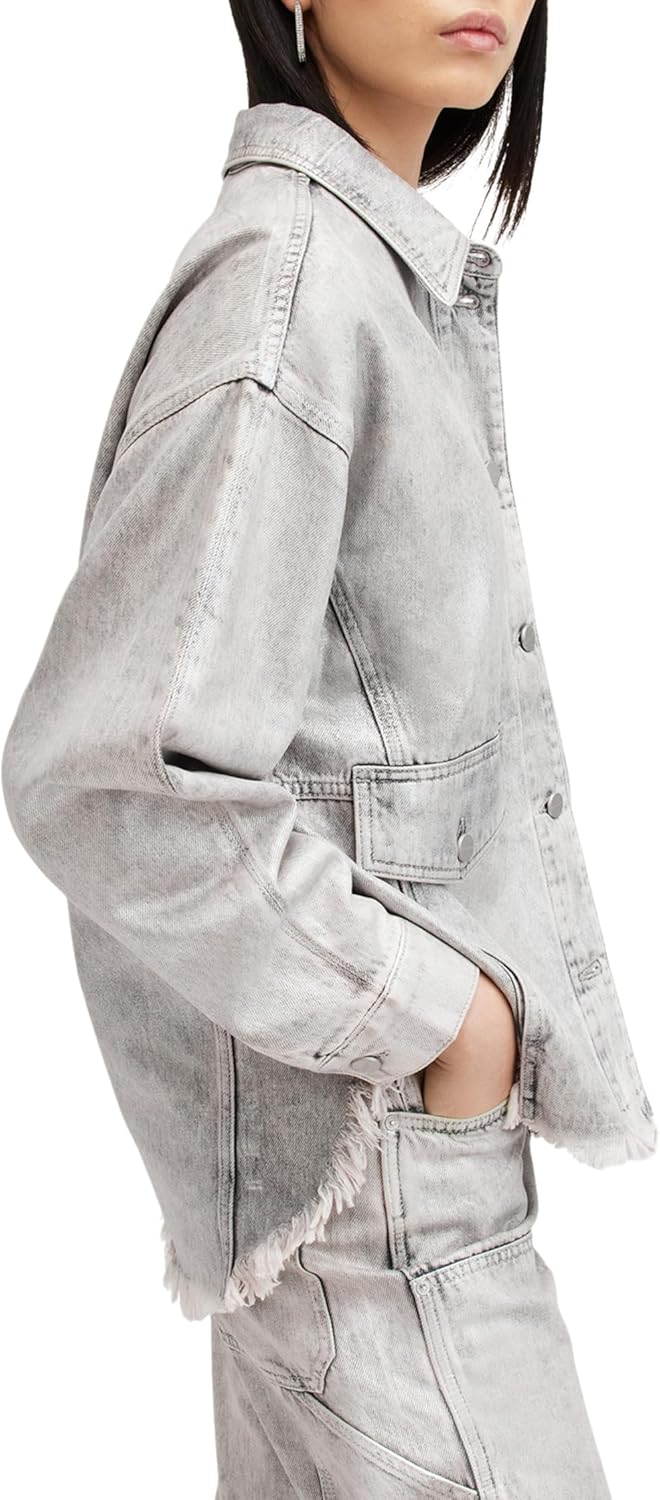 AllSaints womens Hettie Denim Shacket - Image 2