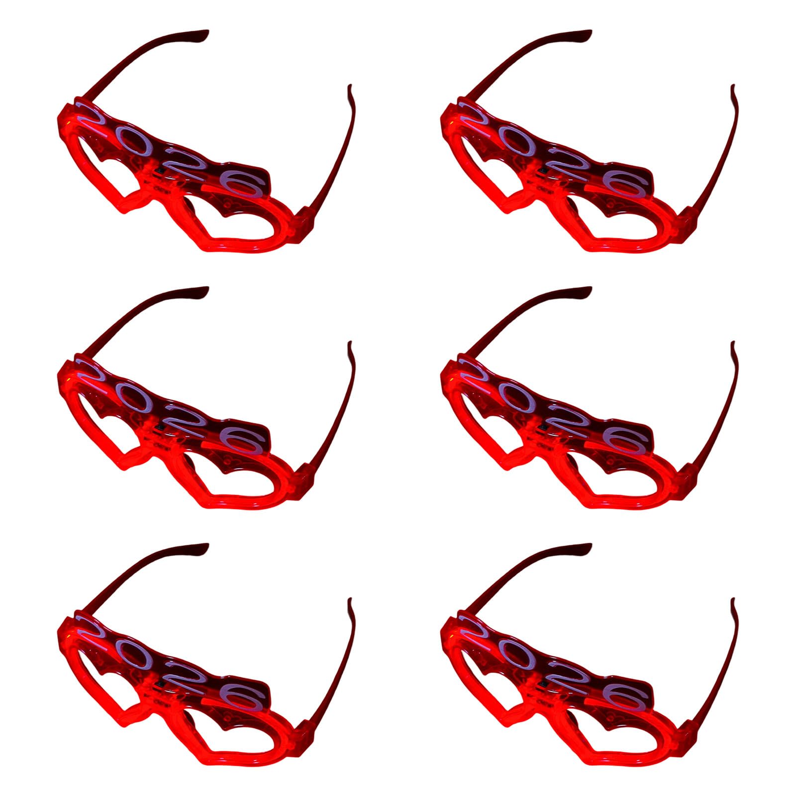 Buxuaaaa 6Pieces Heart Shapeds LED Glasses Night Parties Multiple Color Light Up Accessories Comfort Wear Materials Glowinging Flashes Glasses Concerts