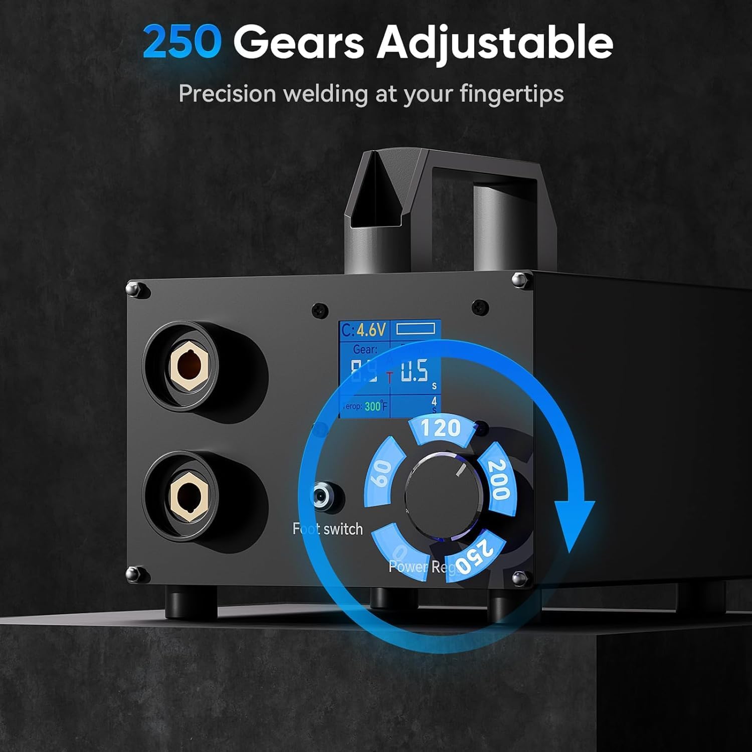 Diagram showing the 250 adjustable gears on the Seesii SE203 Spot Welder