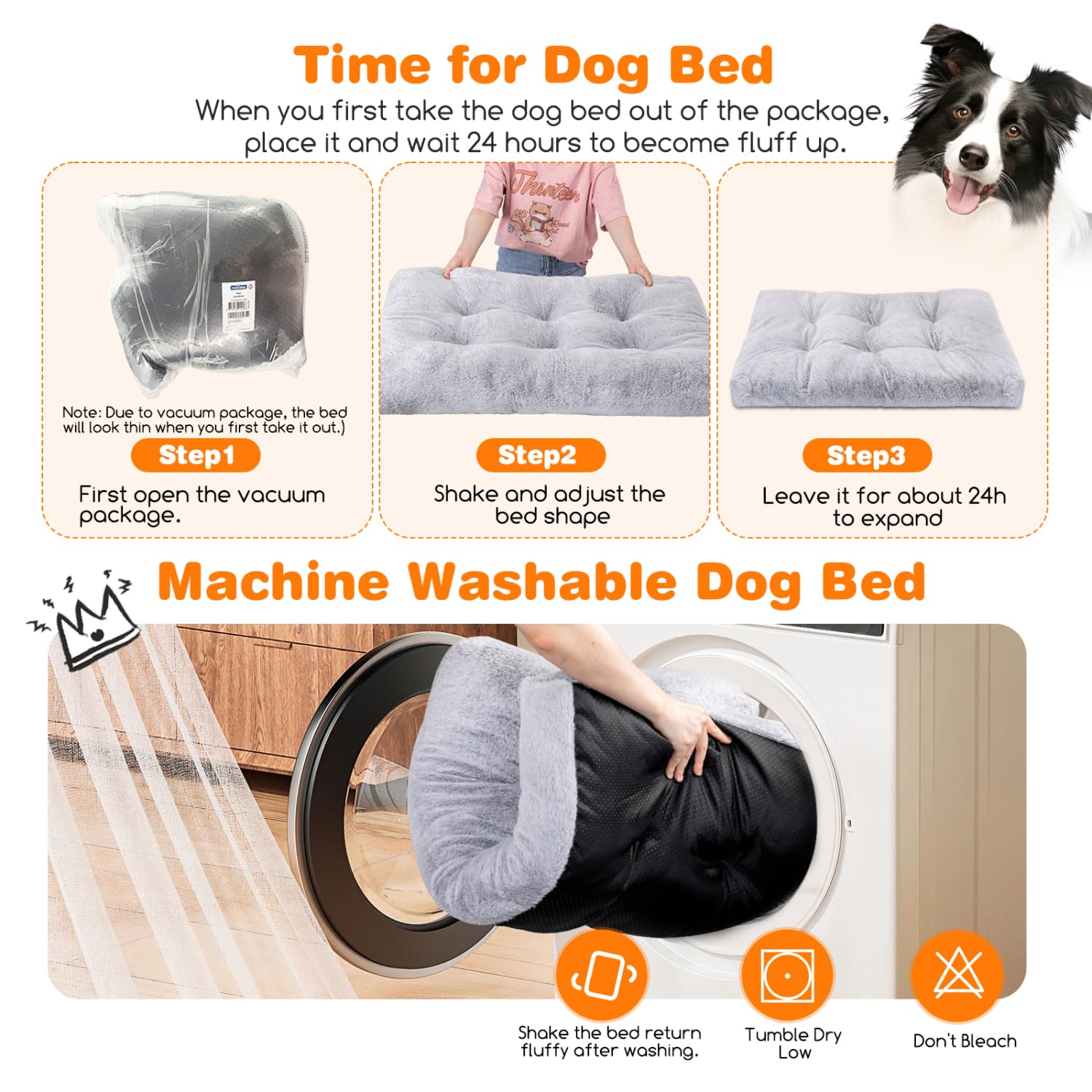 Nobleza Letto per Cani Lavabile Medio 80x50x10 cm Cuccia Cane Interno Antiscivolo Morbido