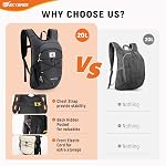 SKYSPER Foldable Hiking Backpack 15L/20L Lightweight Packable Daypack with Chest Strap Small Travel Bagpack for Women Men
