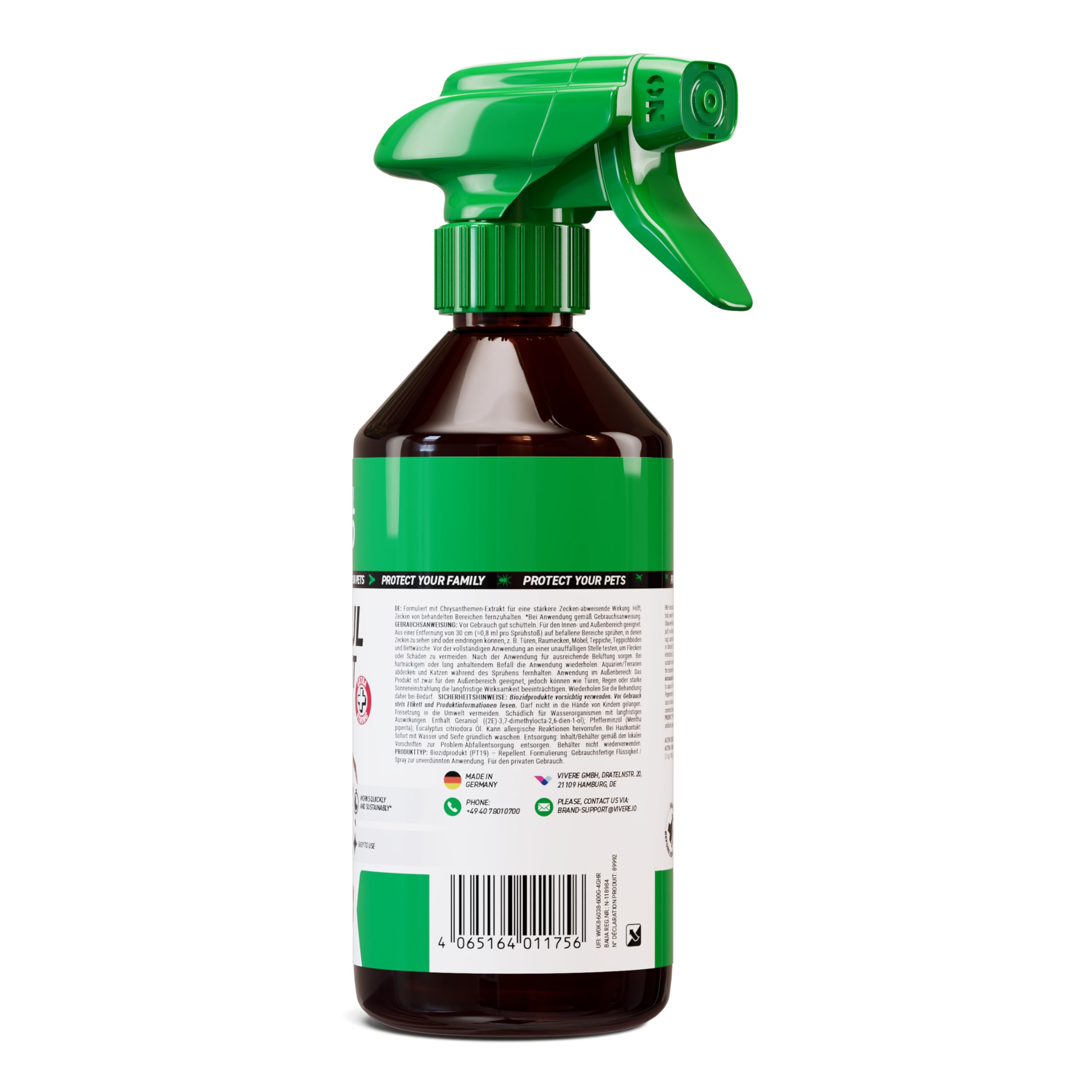 RepellShield® Spray Repellente per Zecche - 500 ml - Protezione per Pelle e Tessuti - Non Macchia - Uso Interno ed Esterno - Soluzione Repellente per Zecche Multiuso con Estratto di Crisantemo