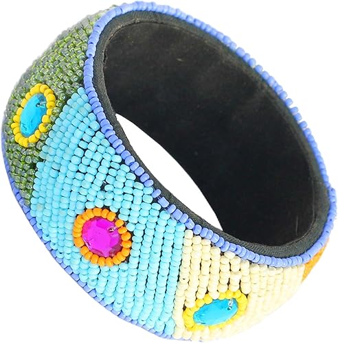 Touchstone Indian Bollywood Classic Fashion Handcrafted Wooden Colorful Designer Jewelry Bangle Bracelets for Women.