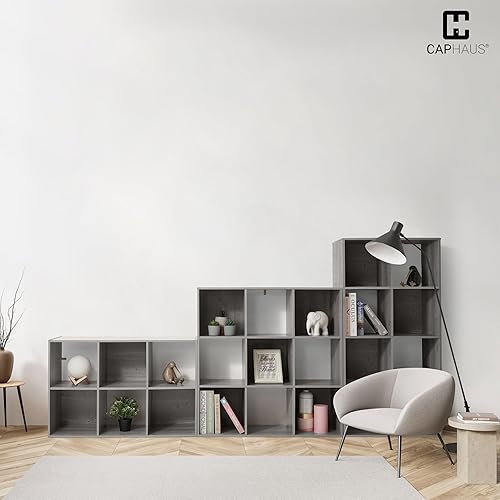 Miniatura 51 de Fencer Wire Estante organizador de almacenamiento de cubos de 11 pulgadas con parte posterior, con borde exterior, divisor de estantes de gris