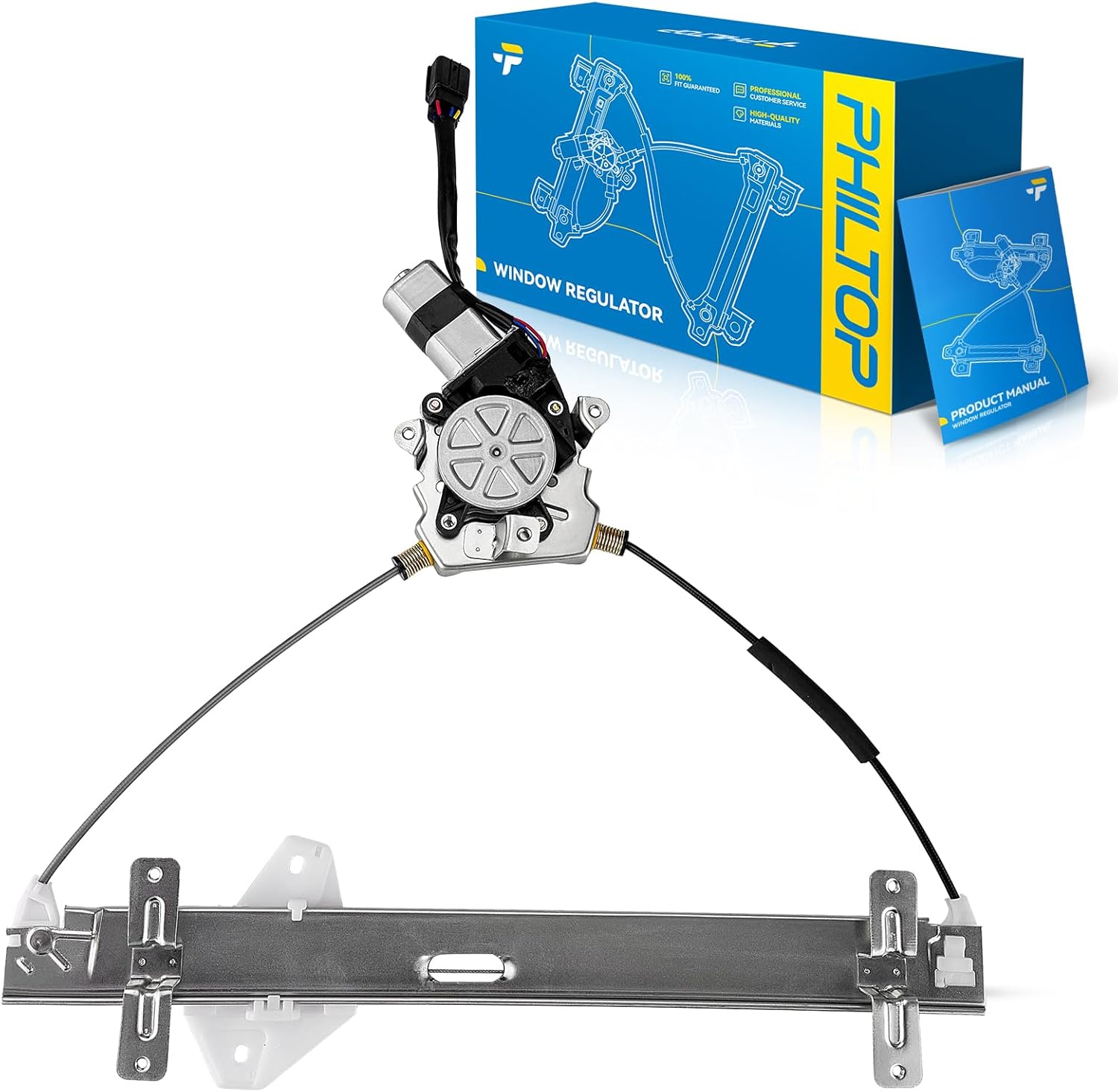 PHILTOP Front Left Power Window Regulator and Motor Assembly Compatible with 2004-2008 Acura TL Replaces 751-046