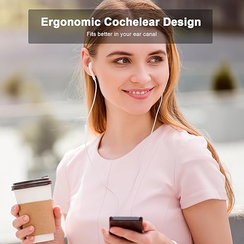 Miniatura 8 de Paquete de 2 auriculares con cable para iPhone, auriculares con control remoto integrado para controlar la música, llamadas telefónicas y volumen,