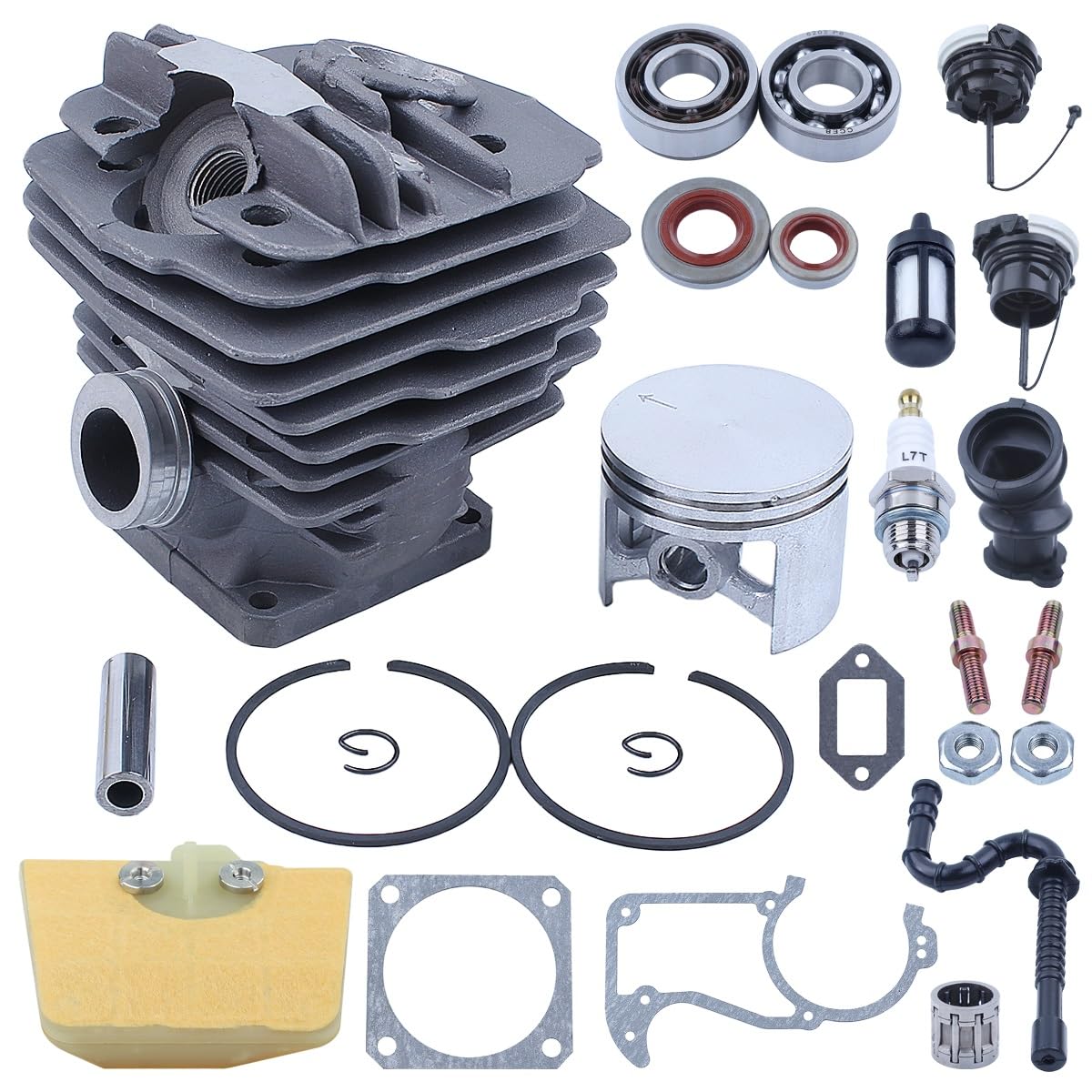 Piezas de Herramientas Kit de Filtro de Aire de Sello de Aceite de pistón de Cilindro de 48mm for Stihl 036 MS360#11250201206 repuestos de Motosierra Motosierra Gasolina