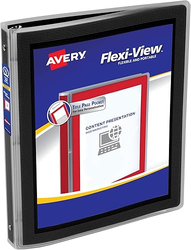 Miniatura 45 de Avery Flexi-View - Carpeta de 3 anillas, anillos redondos de 1/2 pulgada, 1 carpeta azul marino (15766)