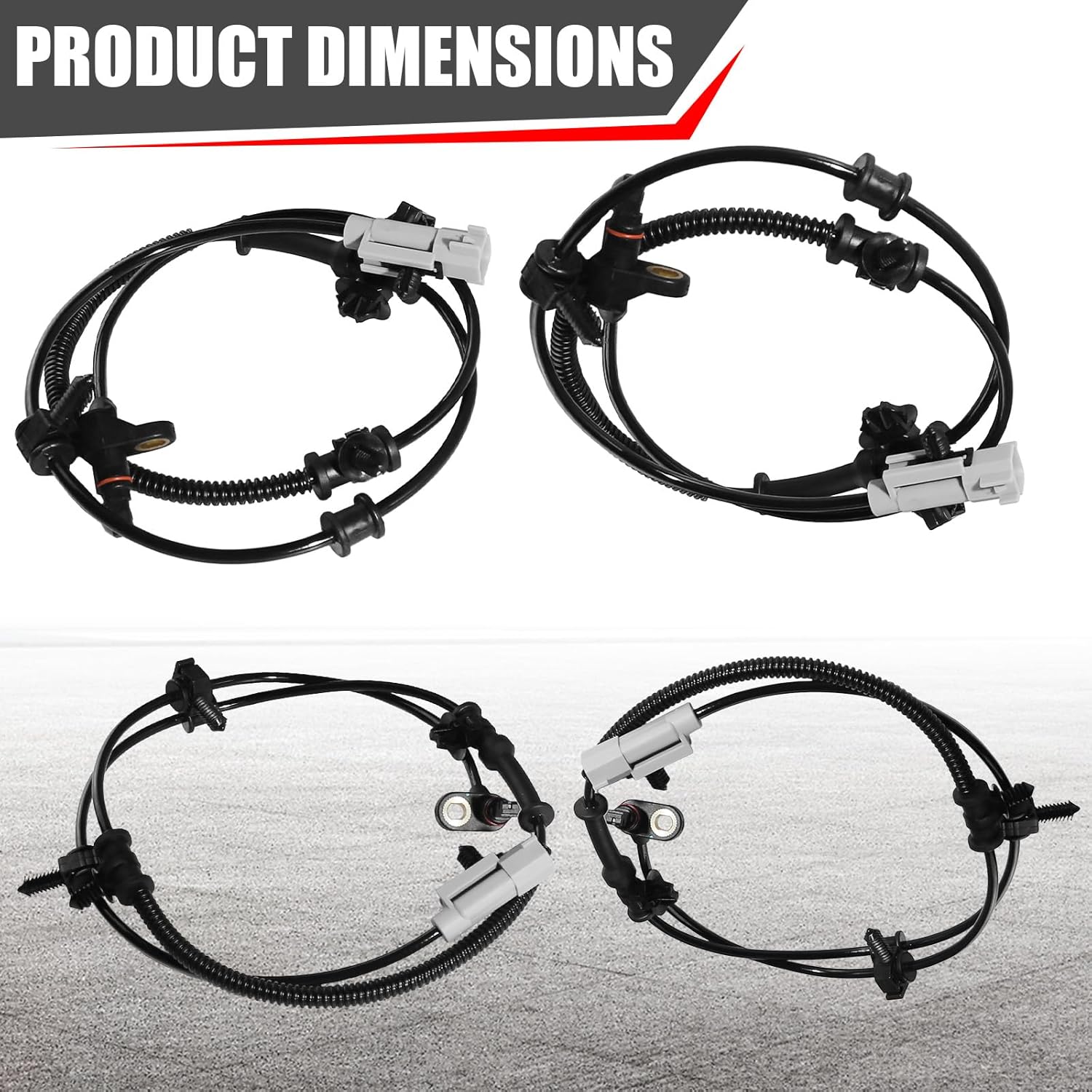 4 Pcs ABS Wheel Speed Sensors Front Rear Left Right 56044144AD 56044144AC 56044146AB 56044146AA ALS2113 ALS1401 Compatible with Jeep Commander 2006-2010 Grand Chrokee 2005 2006 2007 2008 2009 2010