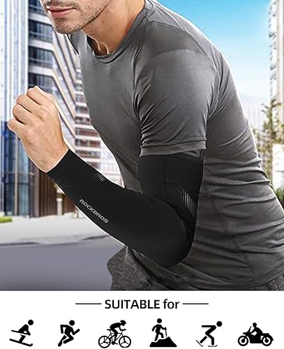 Miniatura 4 de ROCKBROS Mangas de brazo para hombres y mujeres, protección UV UPF 50, fundas de sol refrescantes para tatuajes