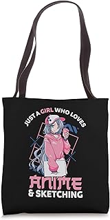 Anime Girl Just A Girl Who Loves Anime and Sketching Drawing Tote Bag