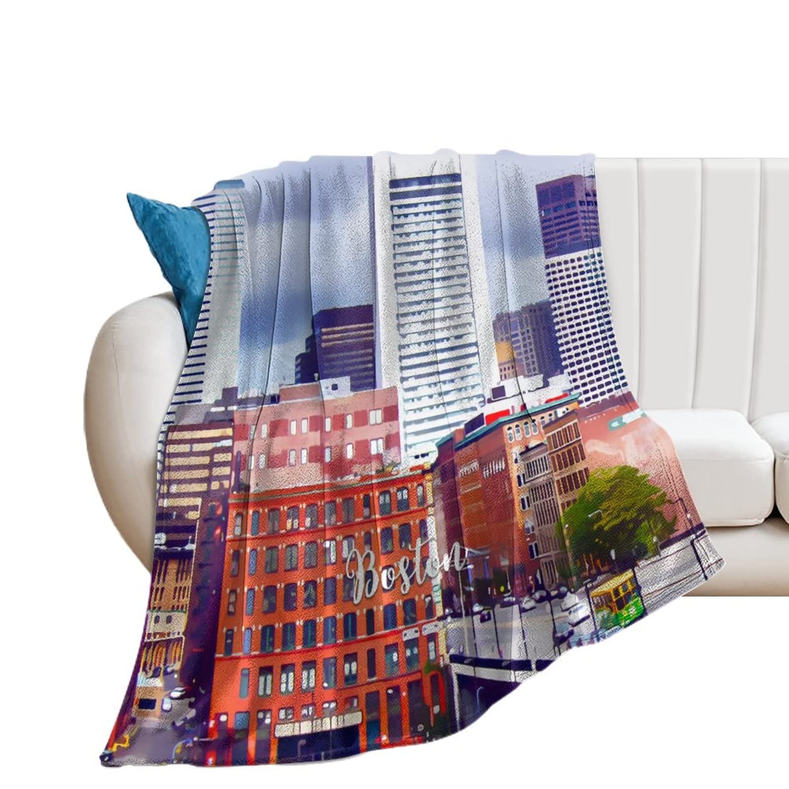 Couverture en flanelle Boston chaude pour vos soirées télé