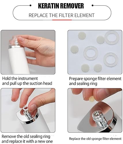 Miniatura 6 de Removedor de queratina, removedor de puntos negros, aspiradora eléctrica de poros, limpiador de poros para acné, eliminación de cabezas blancas con
