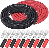 Vista 22 de iGreely Alambre Calibre 6 AWG 20 Pies Negro + 20 Pies Rojo Batería de Soldadura Cable Ultra Flexible de Cobre Puro + 5 pzs de Conectores de Terminal