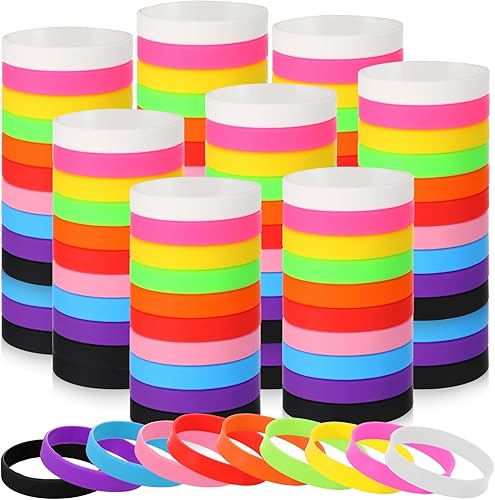 Vista 43 de Liliful 100 pulseras de goma de silicona para mujeres y hombres (verde)