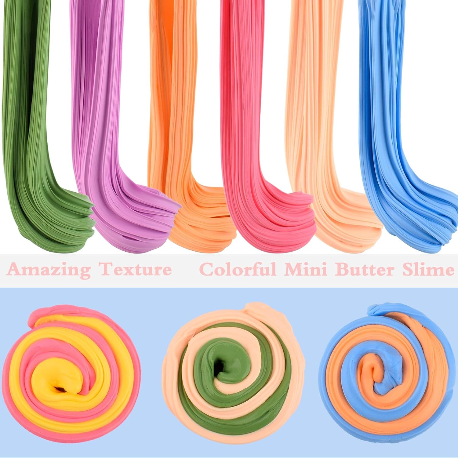 Butter Slime Kit with 64 Pack, Super Soft and Non-Sticky, Birthday Gifts for Boys and Girls, Scented Slime Party Favors, Stress Relief Toys, School Prizes, DIY Putty Toys for Kids Aged 6-12
