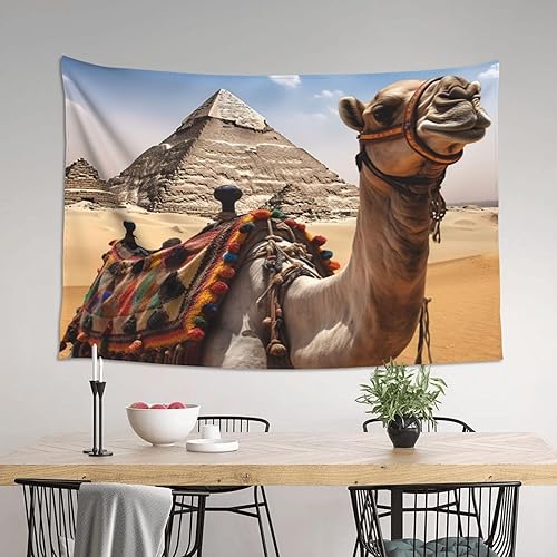 Miniatura 6 de VTCTOASY Tapiz con estampado de pirámide de camello para colgar en la pared, bonito tapiz de pared para dormitorio, sala de estar, 60 x 40 pulgadas