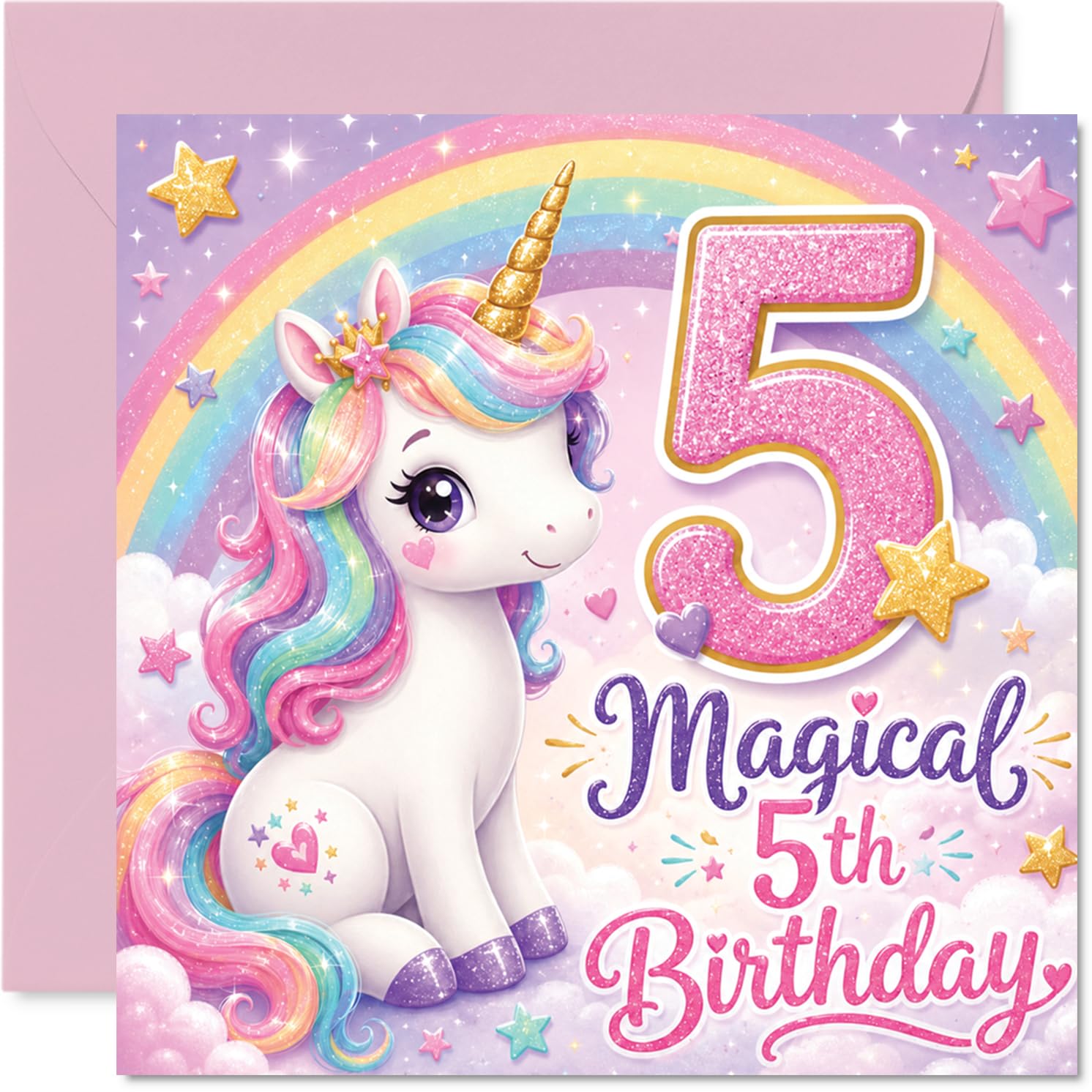 Cute 5th Birthday Card, Sprinkle Some Magic on Their Big Day