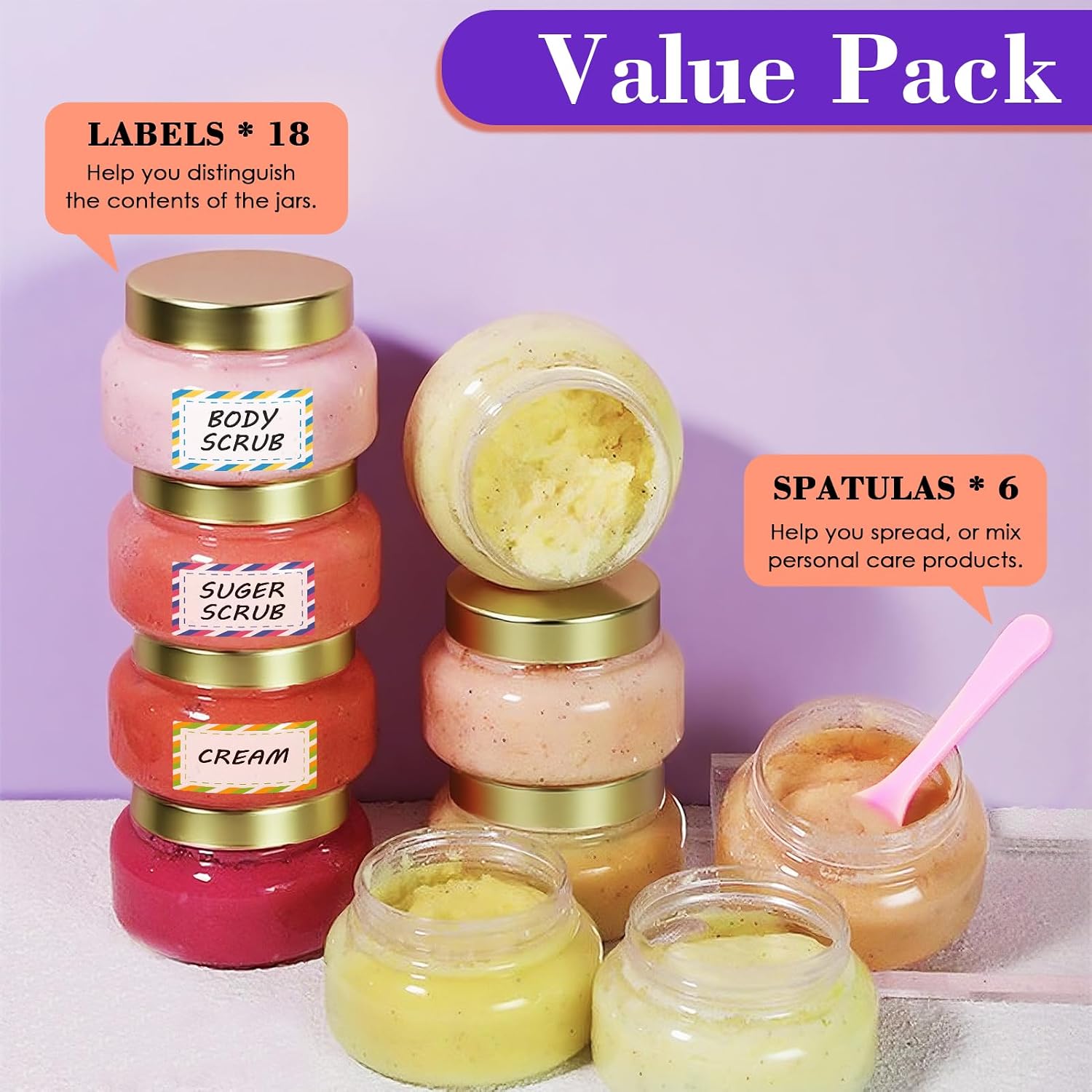 AMORIX 12 Pack Gold 8 oz Plastic Cosmetic Containers With Lids for Travel image 5