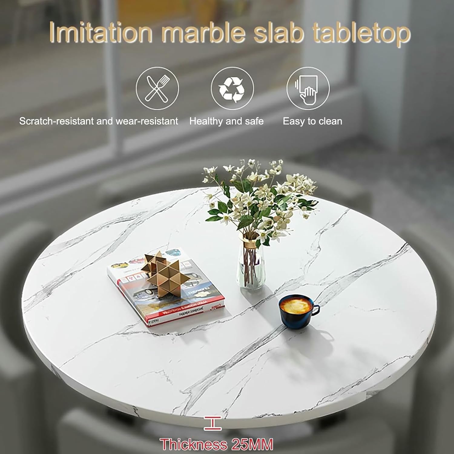 Office Reception Room Club Table and Chair Set, Kitchen Breakfast Bar, Space-Saving Conference Table Dining Table, Balcony Bedroom Hotel Reception Meeting Room Casual