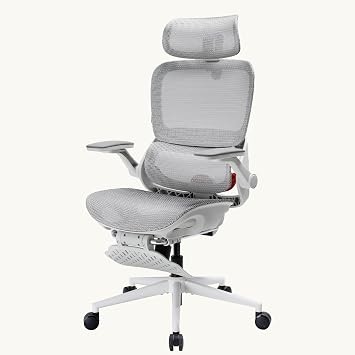 SIHOO B100 PRO Office Chair, Desk Chair with Footrest, Independent Lumbar Support, 4D Armrest, 133  Reclining, 3D Headrest, Mesh, Ergonomic, Anti-Fatigue, Breathable, For Home Work, Office Use Dark
