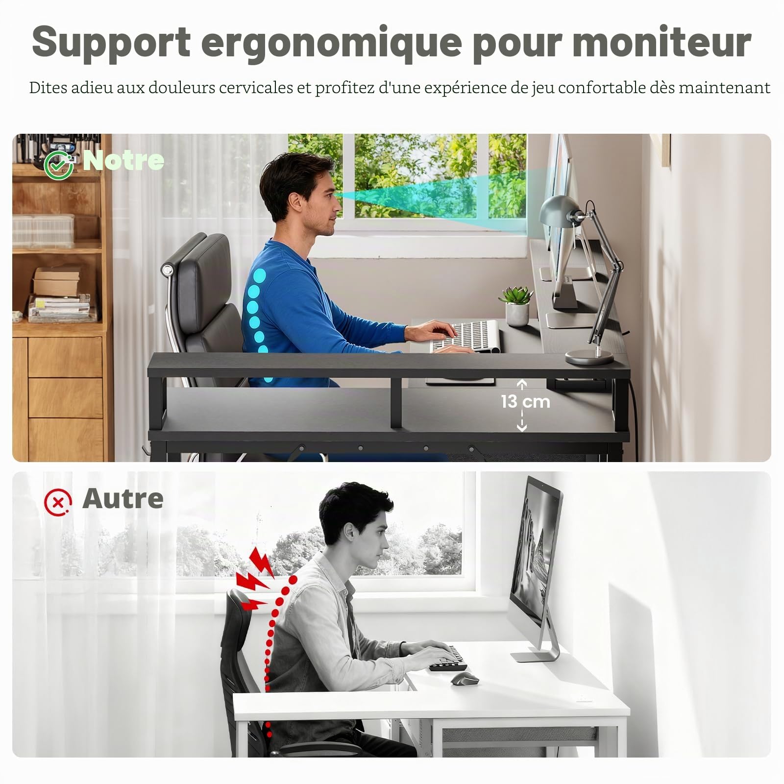 YOUDENOVA Bureau Gaming LED Bureau d'angle avec Tiroirs Bureau d'Ordinateur 168x100cm Table Gamer avec Prise Intégrée & Port USB Table Gaming avec Support d'écran Noir