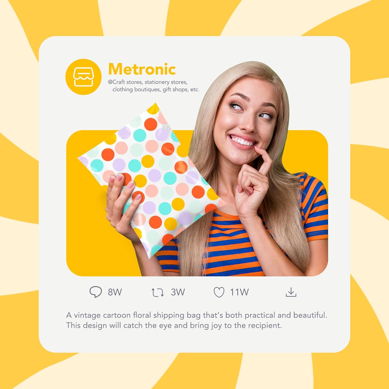 Metronic Poly Mailers 6x9 Inch 100pc Colorful Polka Dots, Small Self Seal Shipping Bags Envelopes, Cute Mailers Poly Bags for Small Business Shipping Packaging Mailing Clothes, Gifts - Image 5