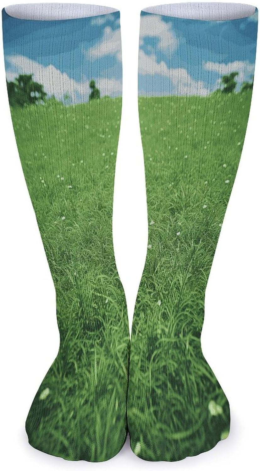 Green Lawn Stocking - Cute Casual Long Athletic,Crew Sock for Men Women,Running Socks Soft Breathable for Gift