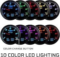 Vista 6 de GlowShift Kit de medidor EGT de temperatura de escape analógico 3 en 1 de 1500 F con aumento digital de 60 PSI y temperatura de 300 °F - Incluye