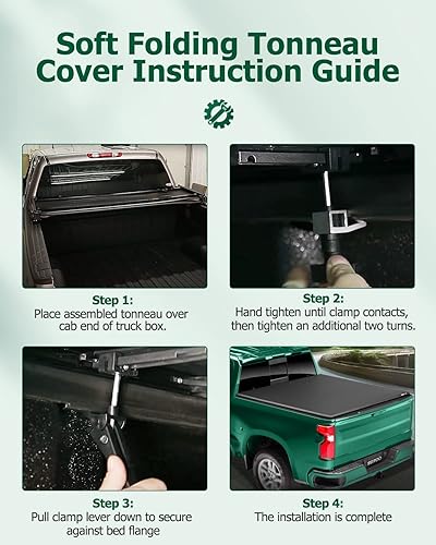 Miniatura 4 de SCITOO Funda suave de tres pliegues para caja de camioneta para Toyota Tundra 2007-2021 Fleetside 5.5 pies de caja de camión de 66 pulgadas