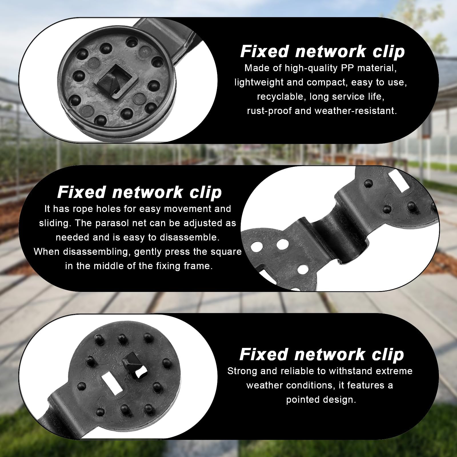 Clip Per Rete Ombreggiante 0XBIT - 100 Pezzi Per Fissare Teloni E Parasole - Foto 9