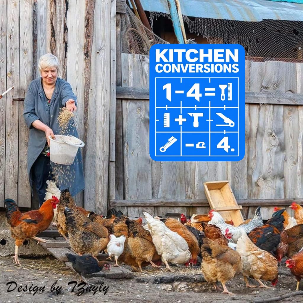 Kitchen Conversion Chart Rustic Tin Sign, 8x12 Inch