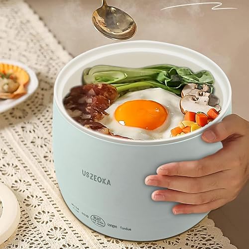 Miniatura 4 de Mini arrocera portátil de 1 taza, 1.5 L, pequeña olla eléctrica antiadherente para ramen con sobrecalentamiento y protección contra hervir en seco