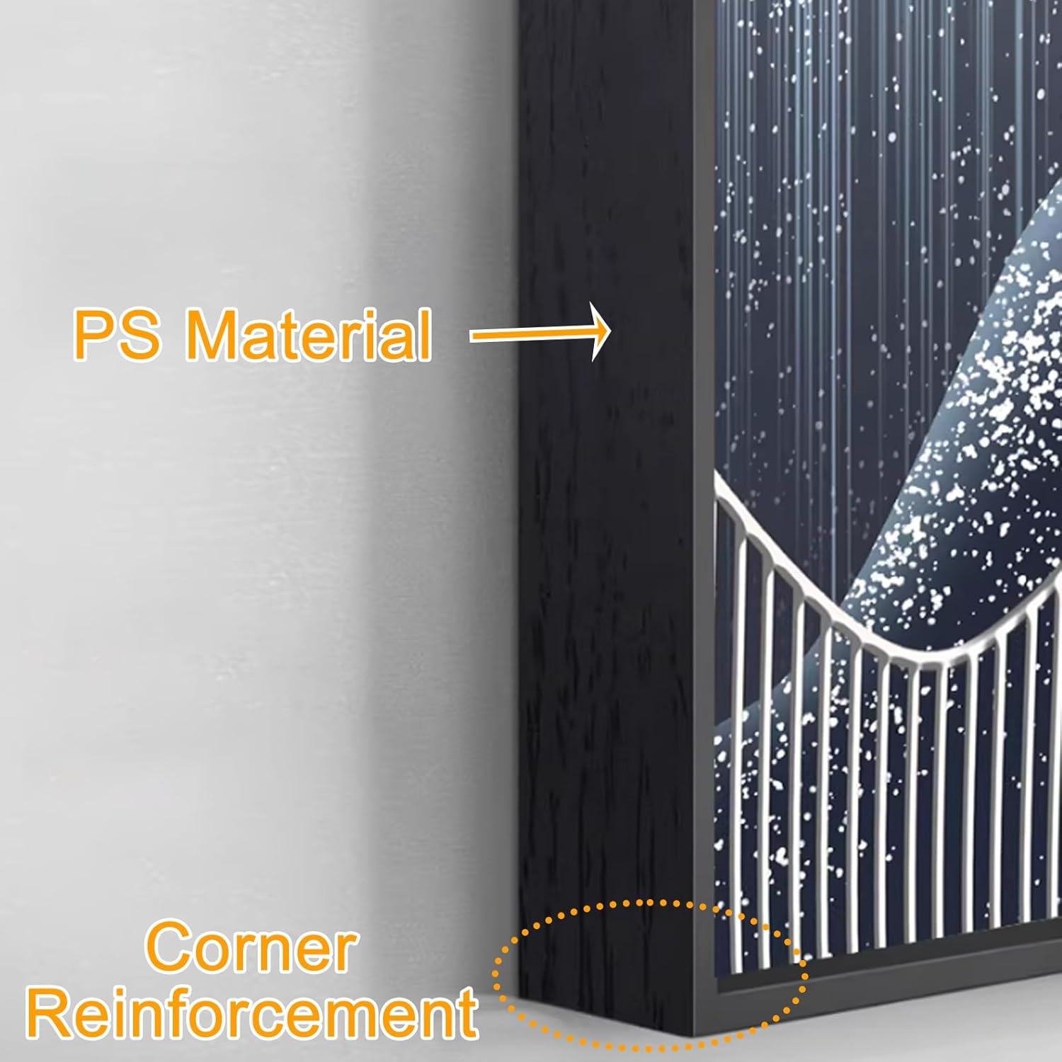 Breaker Box Decorative Cover with Crystal Surface, Indoor Fuse Box Cover with Black Frame, Mounted Wall Electrical Meter Panel for Home(Black1,50x60cm/19.6x23.6In)