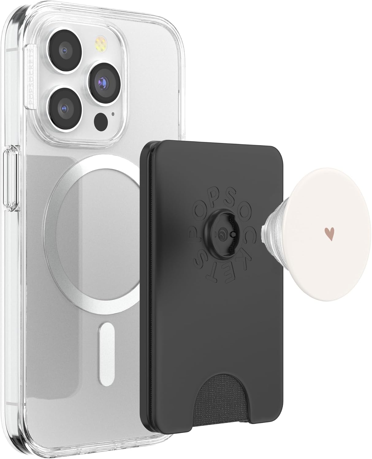 Sand/Beige/Tan Chic Heart Minimalist Love PopSockets PopWallet for MagSafe