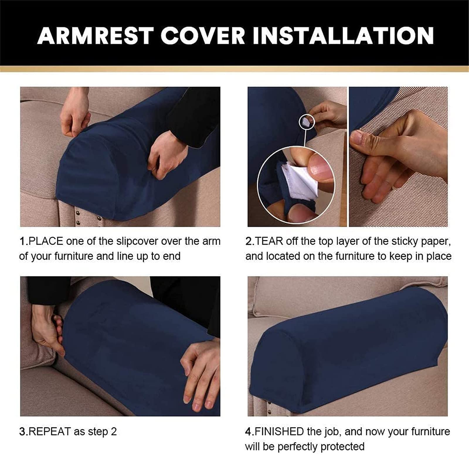 Copribraccioli for poltrona, Copribraccioli for poltrona, Copribraccioli elasticizzati for poltrona, Copribraccioli antiscivolo, Copribraccioli for poltrona, in velluto spesso, Copribraccioli for prot