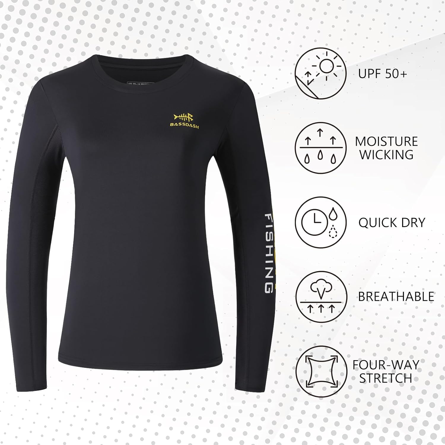 BASSDASH Women’s UPF 50+ UV Sun Protection Long Sleeve Shirts Quick Dry T-Shirt for Fishing Hiking Kayaking - Image 3