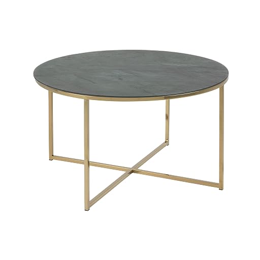 Movian Rom Round Coffee Table, Marble Effect