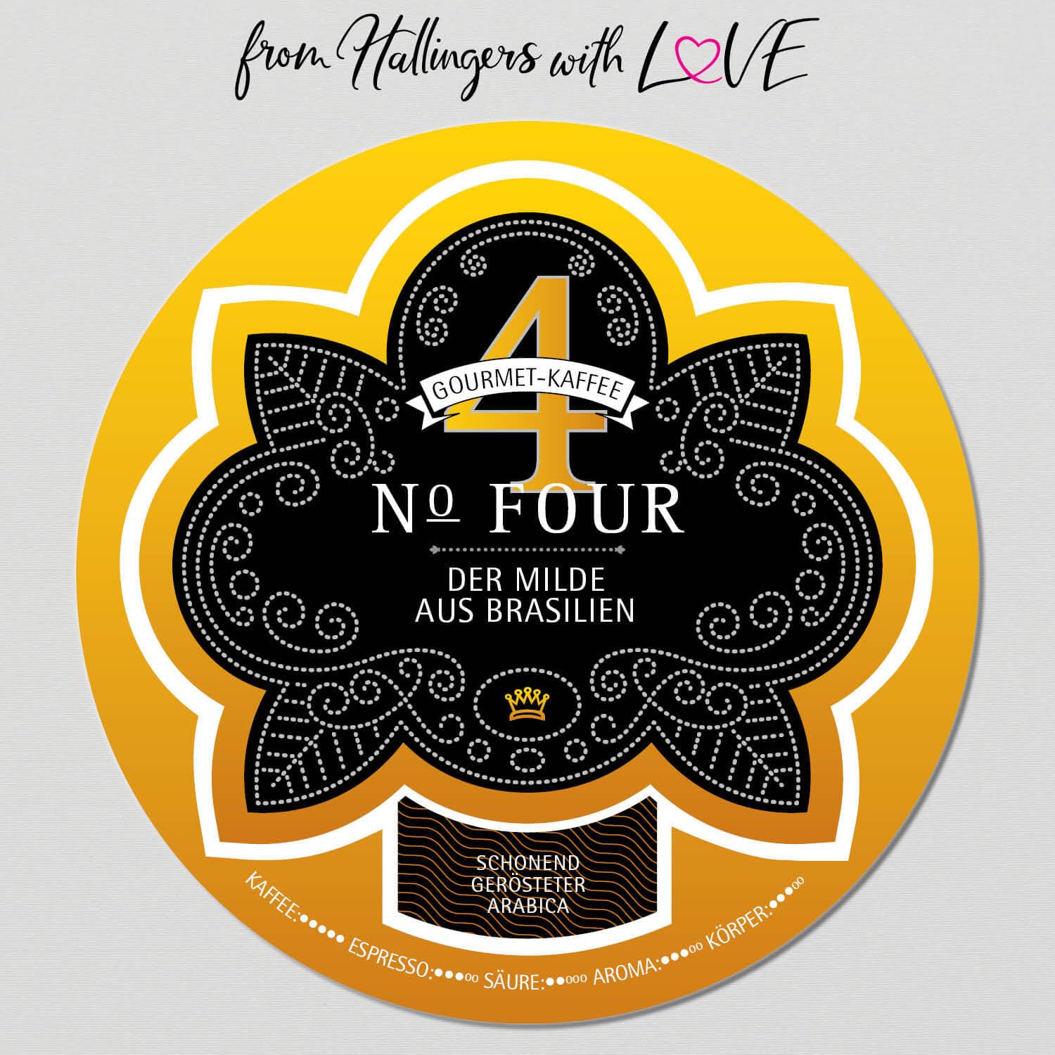 Hallingers Genuss Manufaktur Edel-Kaffee Geschenk-Set 10x No. Four langzeitgeröstet Brasilien