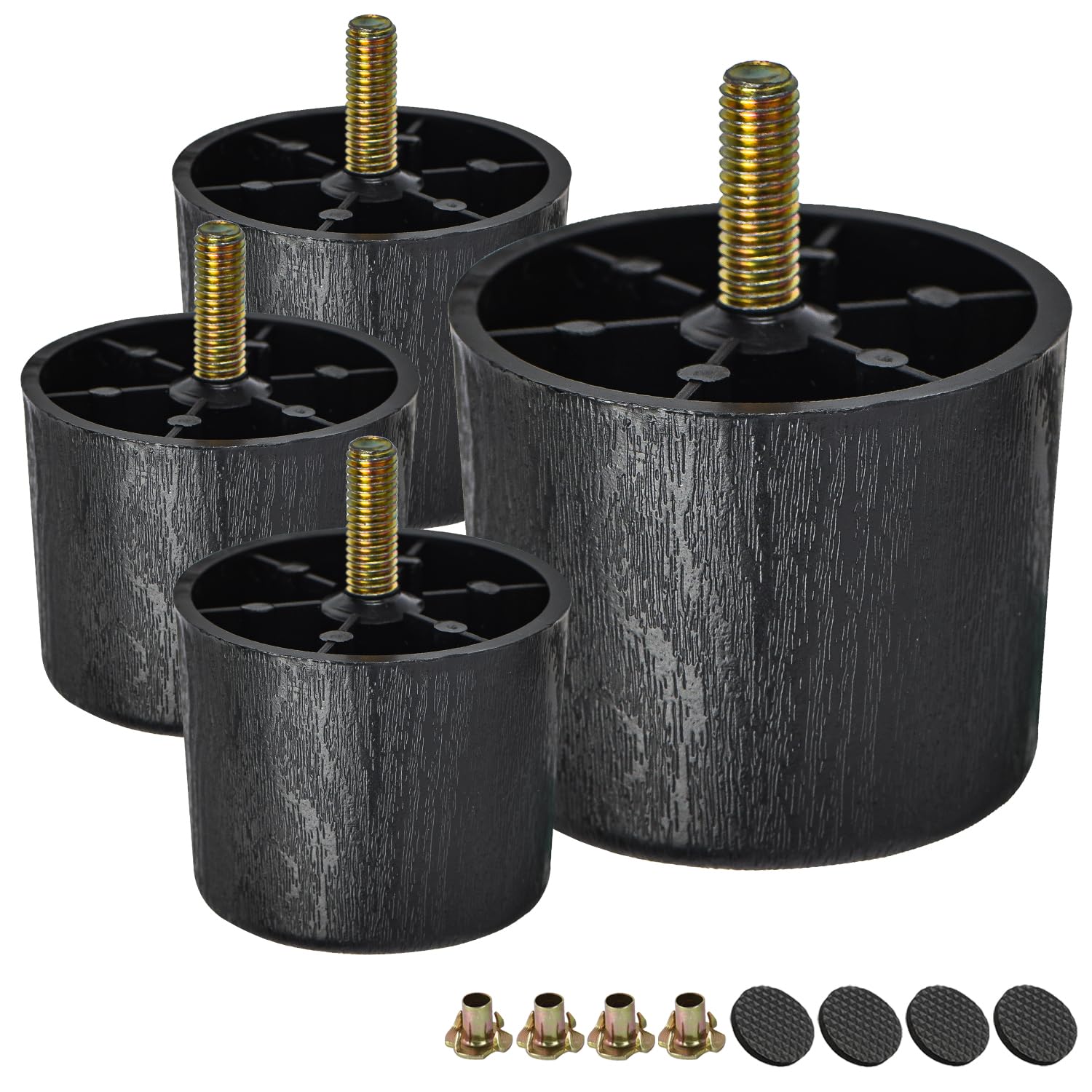TCHOSUZ 3 inch / 8cm Plastic Furniture Legs