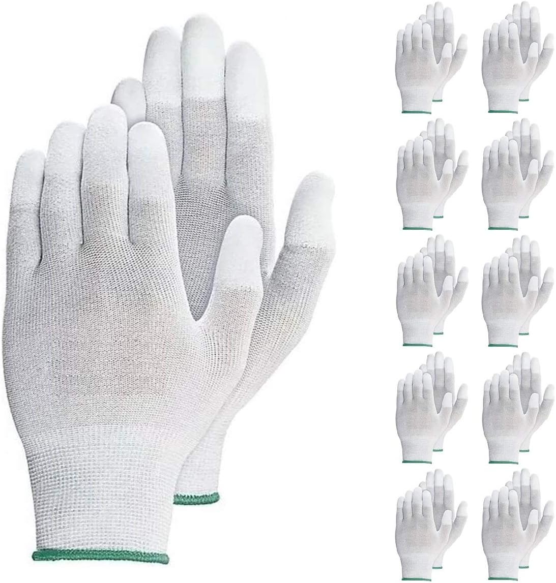 VIPER 10 Pairs Anti Static Gloves, Coated Fingertip Grey Carbon Fibers,13G ESD Safety Work Gloves